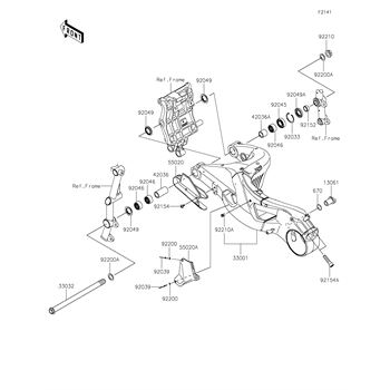 Kawasaki 92154-1552 - Bolt, Socket, 12X45 - Adept Powersports