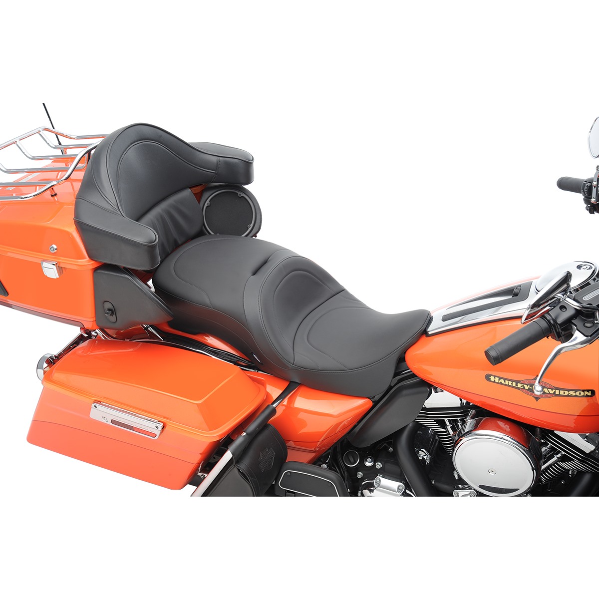 Drag Specialties Backrest Compatible 2-Up Leather Touring Seat - Mild Stitched