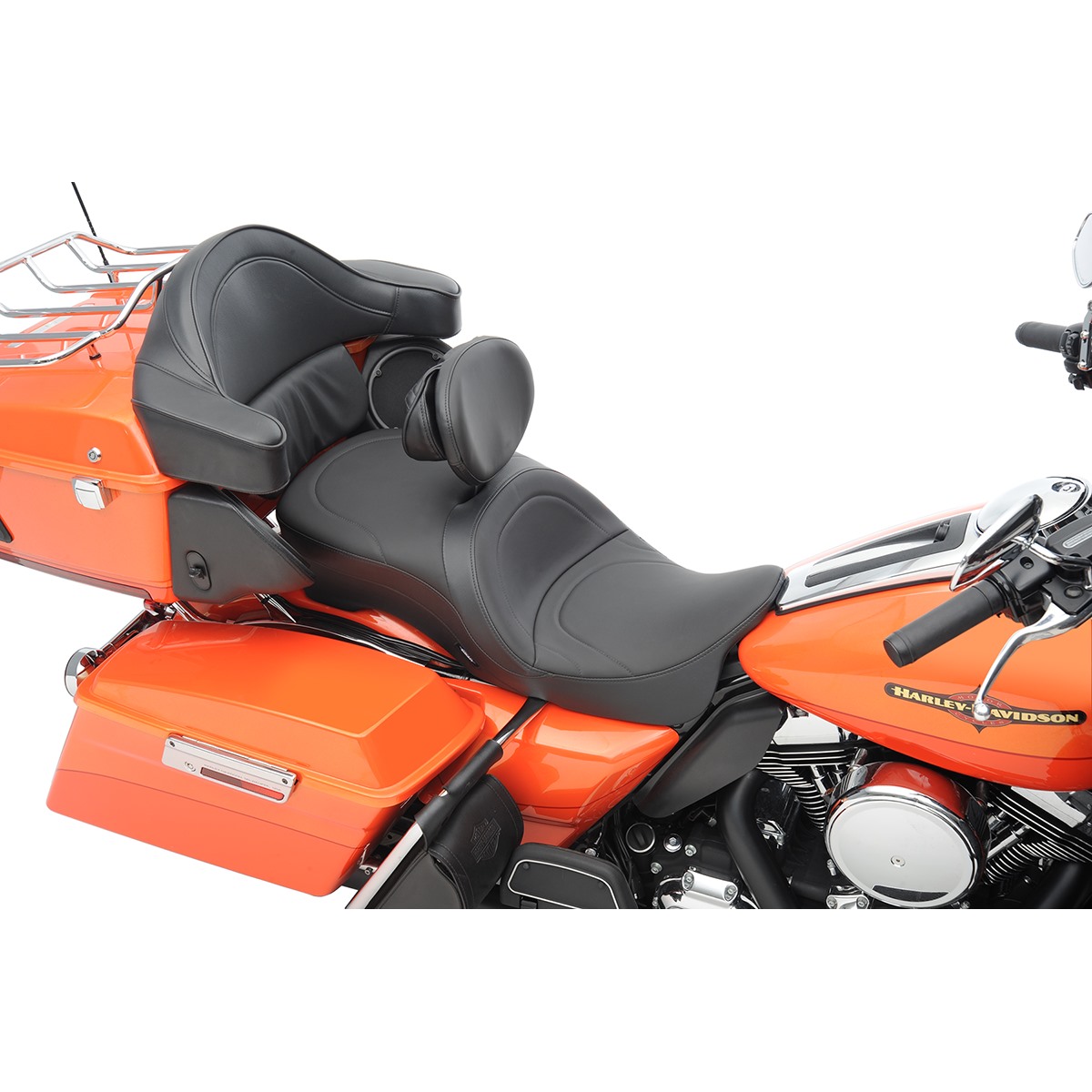 Drag Specialties Backrest Compatible 2-Up Leather Touring Seat - Mild Stitched