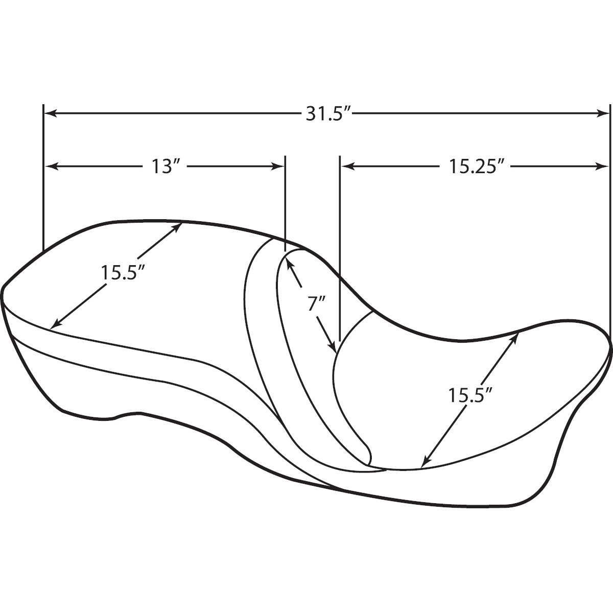 Drag Specialties Backrest Compatible 2-Up Leather Touring Seat - Mild Stitched