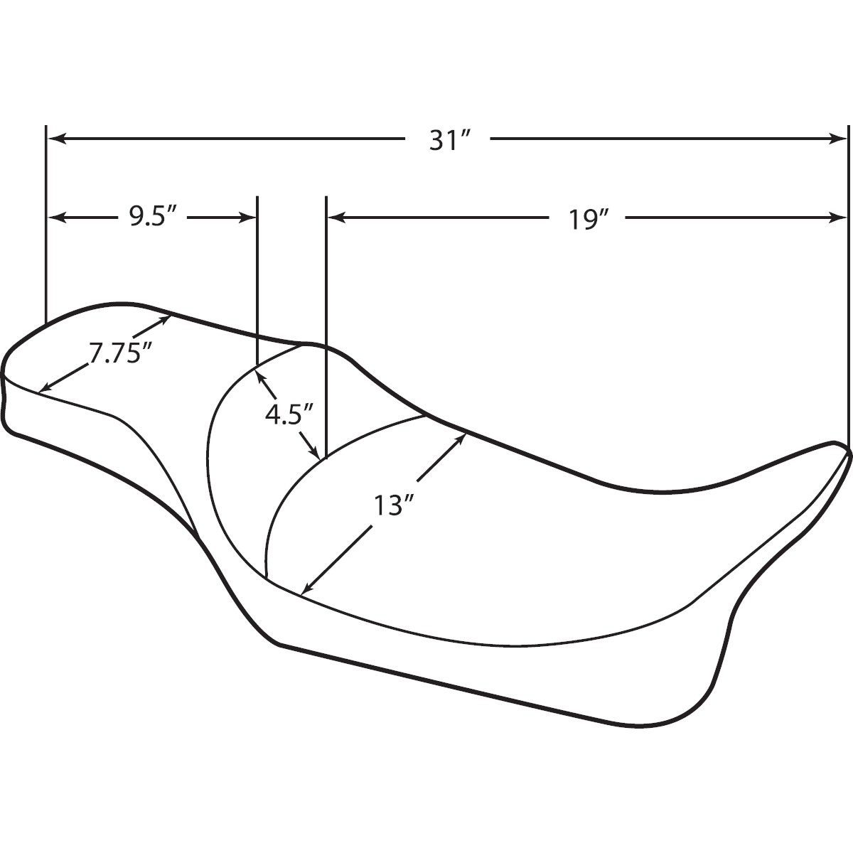 Drag Specialties Extended Reach 2-Up Predator Seat