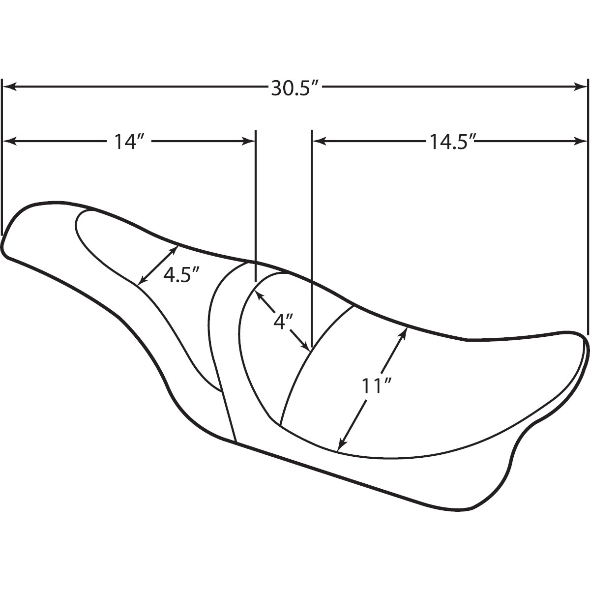Drag Specialties Caballero 2-Up Vinyl Seat
