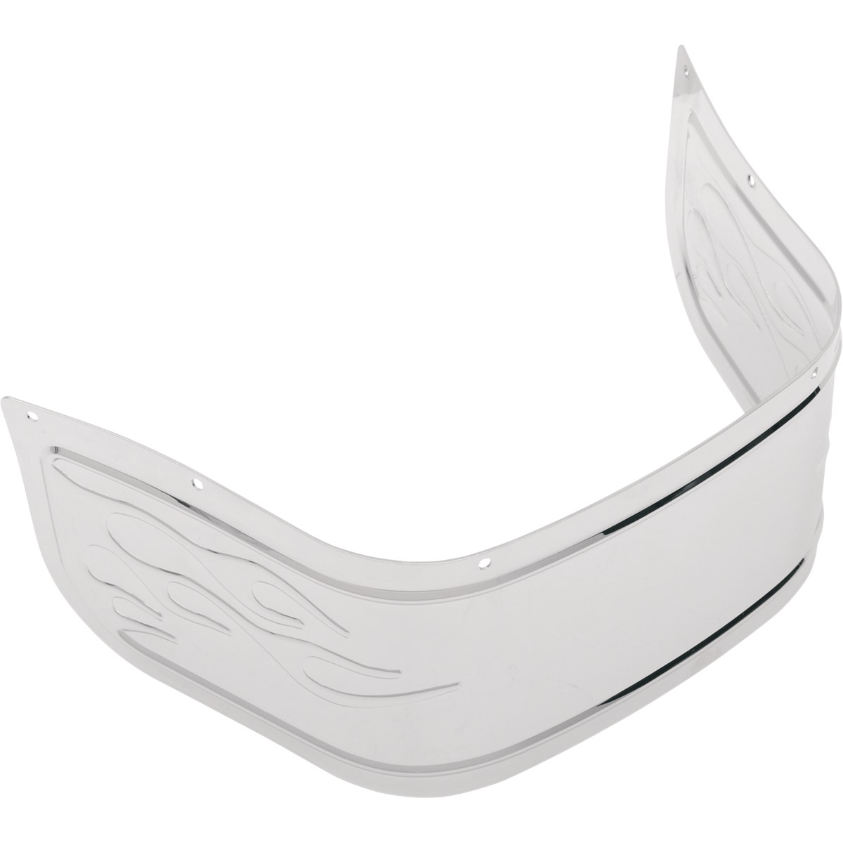 Drag Specialties Chrome Plated Steel Front Fender Skirt - Flame