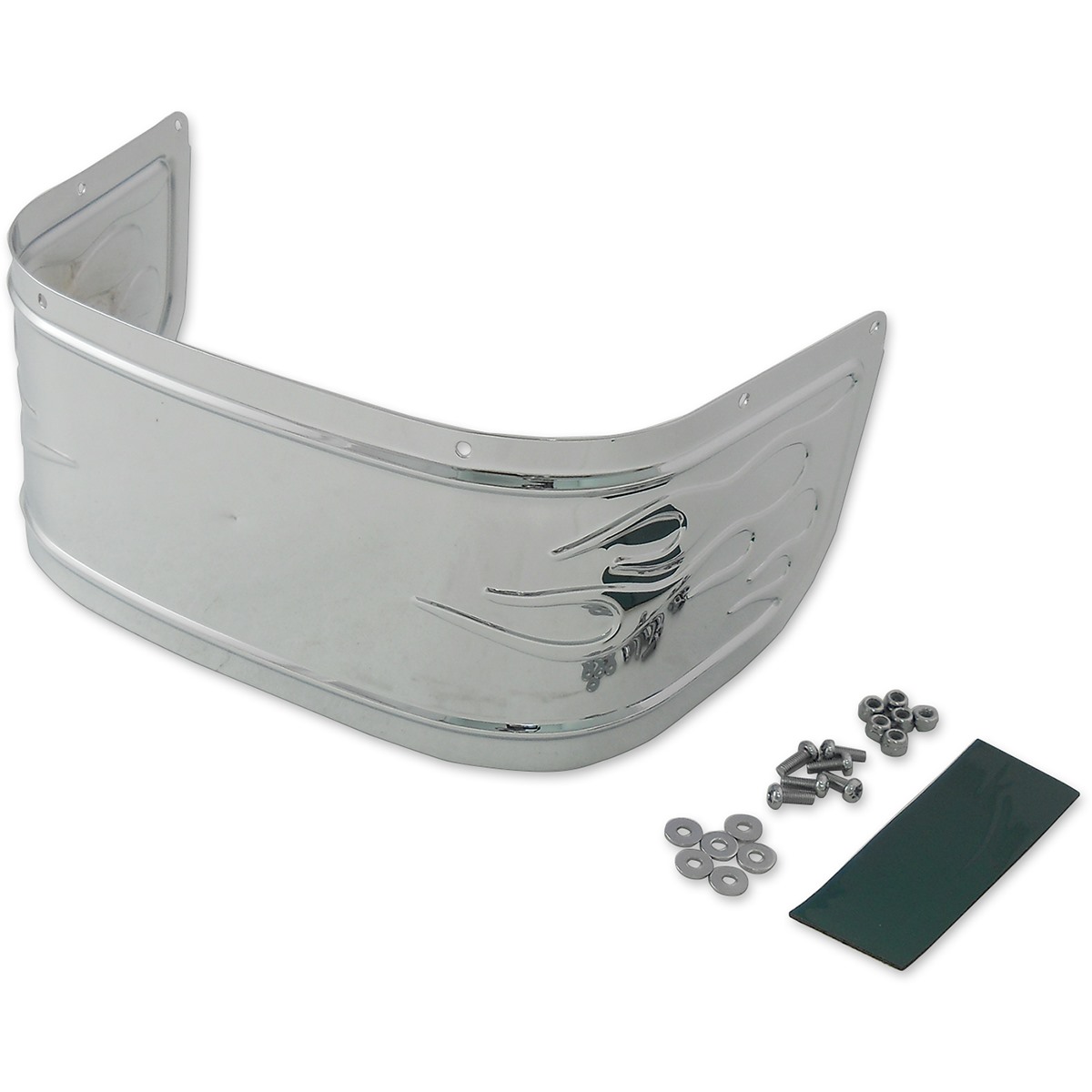 Drag Specialties Chrome Plated Steel Front Fender Skirt - Flame