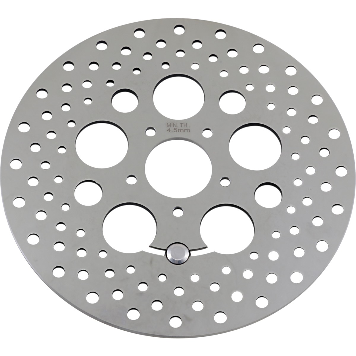 Drag Specialties Polished Stainless Steel Drilled Brake Rotor