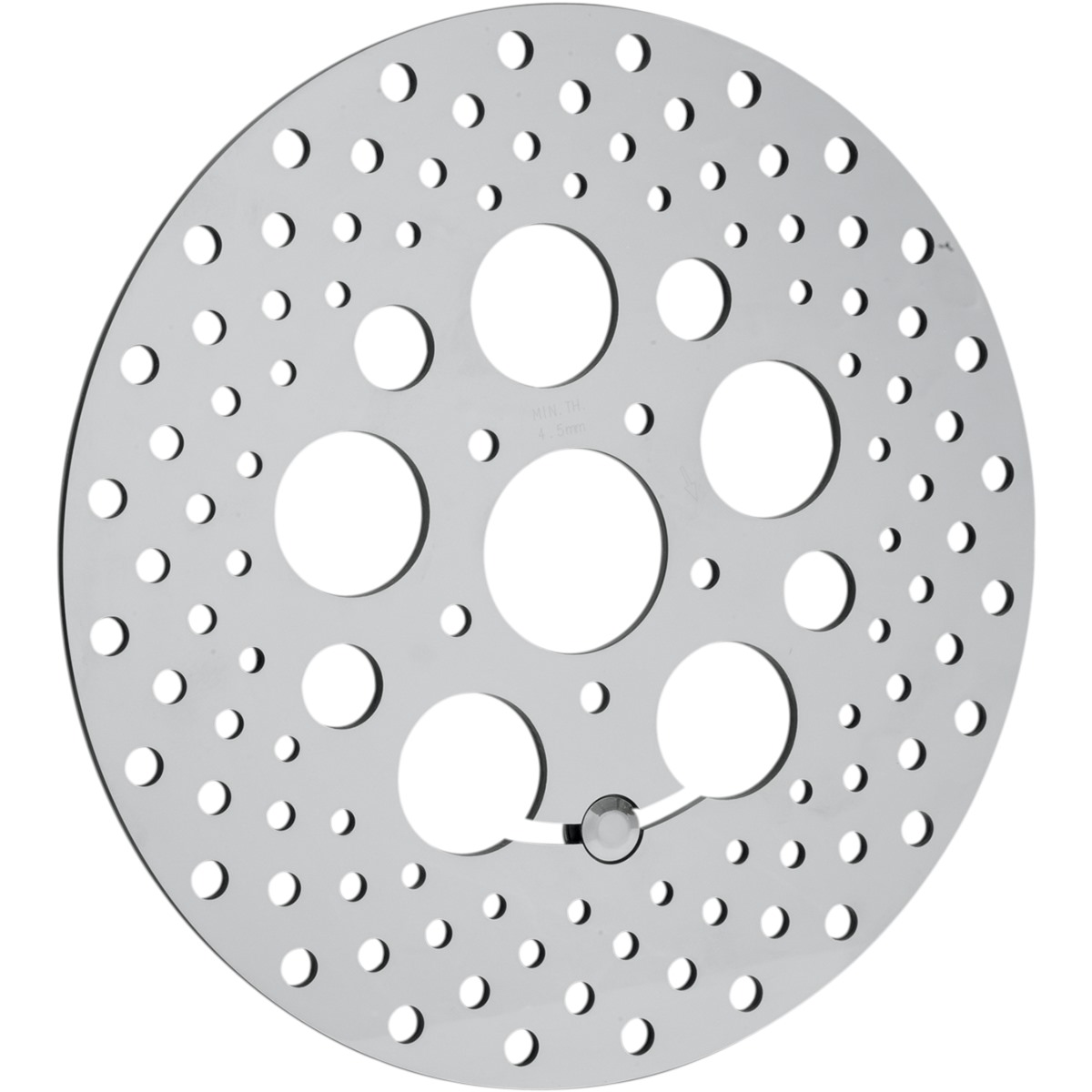 Drag Specialties Polished Stainless Steel Drilled Brake Rotor