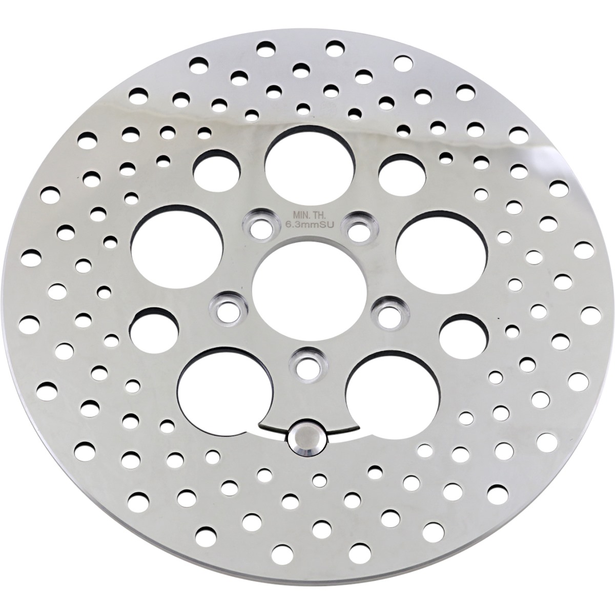 Drag Specialties Polished Stainless Steel Drilled Brake Rotor
