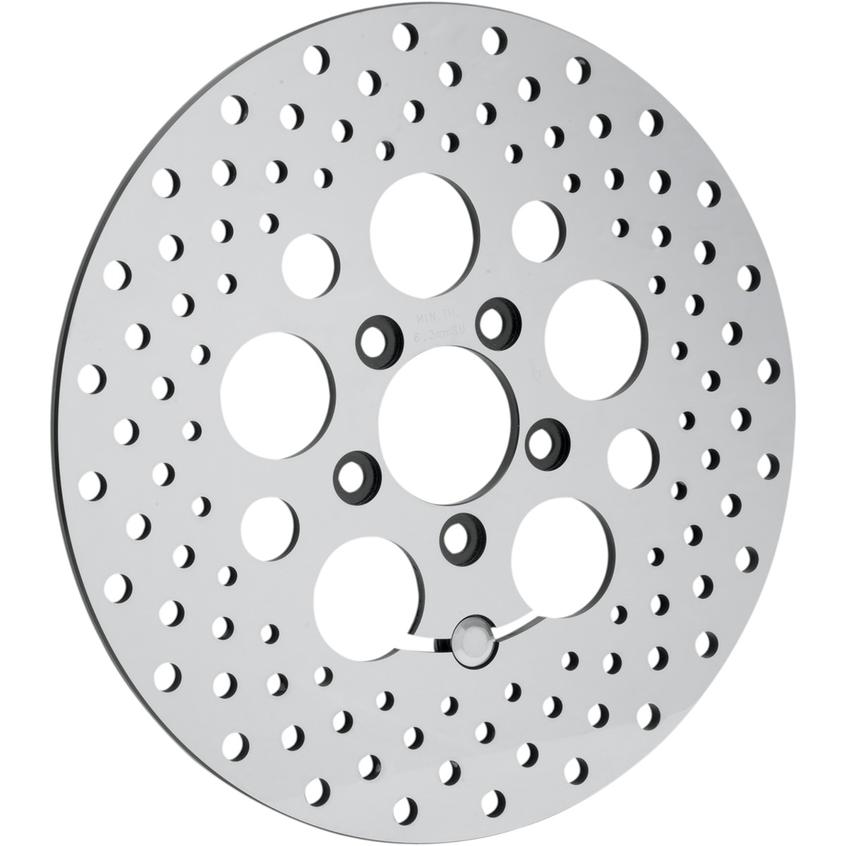 Drag Specialties Polished Stainless Steel Drilled Brake Rotor