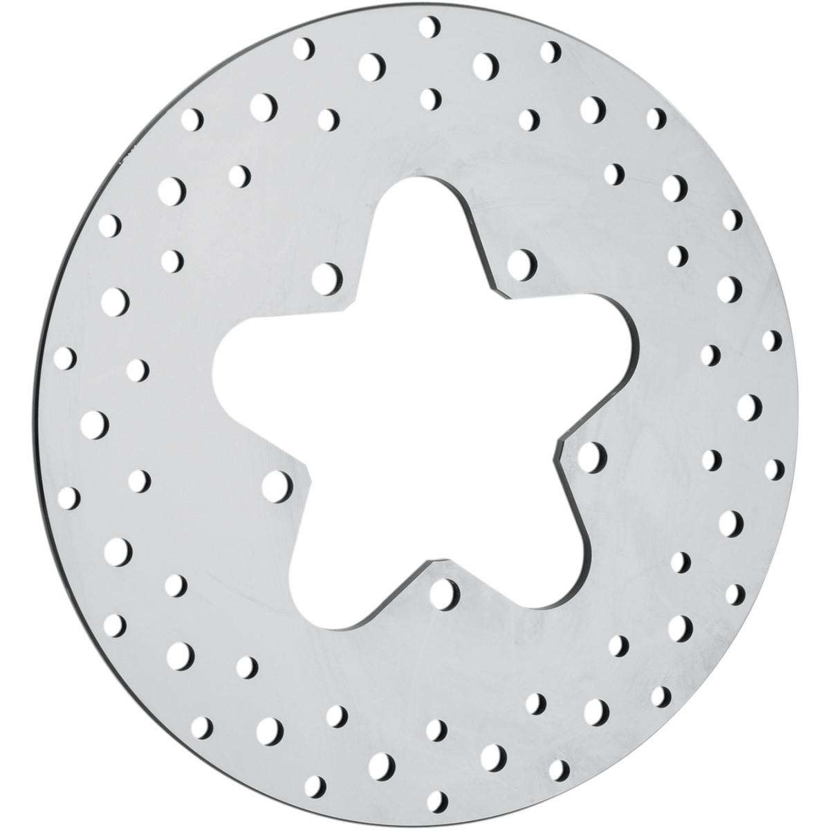 Drag Specialties Polished Stainless Steel Drilled Brake Rotor