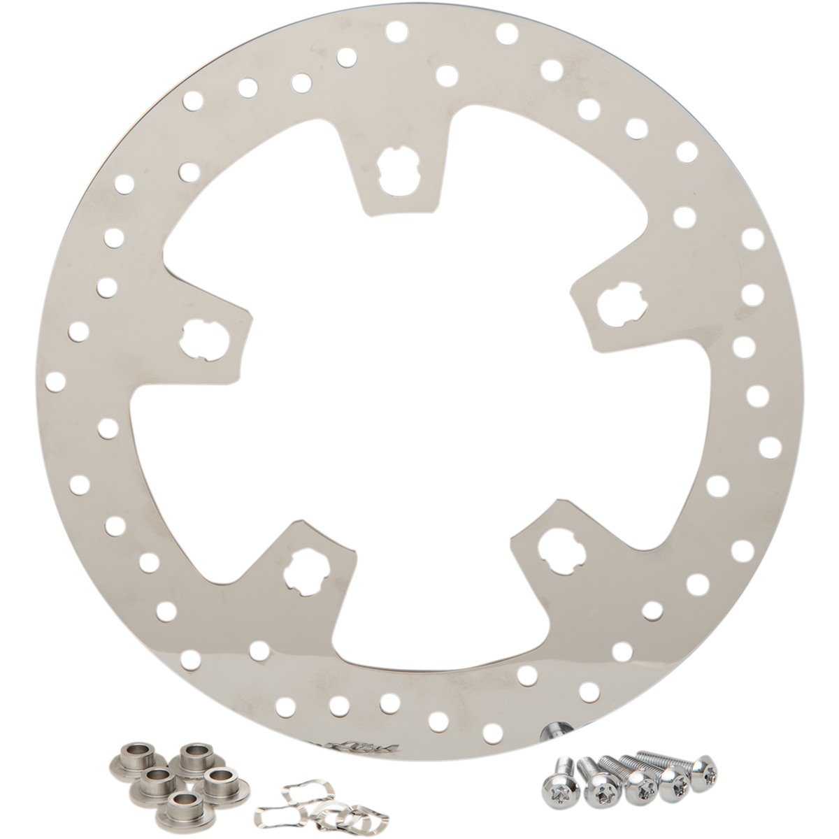 Drag Specialties Polished Stainless Steel Drilled Brake Rotor