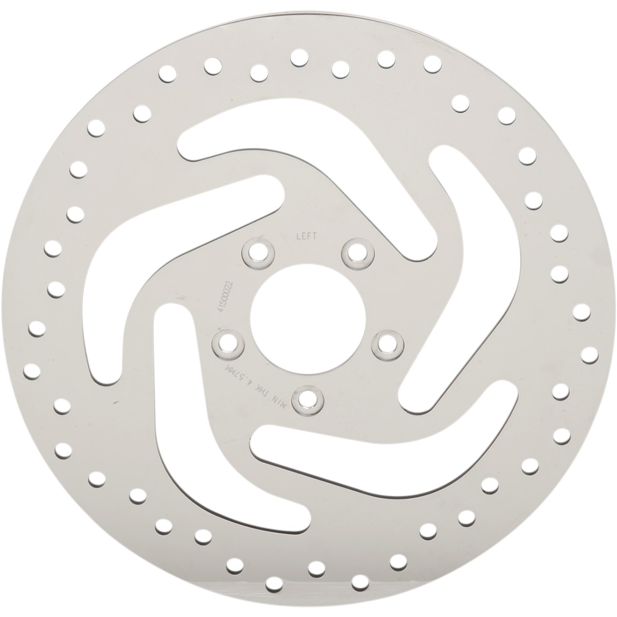 Drag Specialties Polished Stainless Steel Drilled Brake Rotor