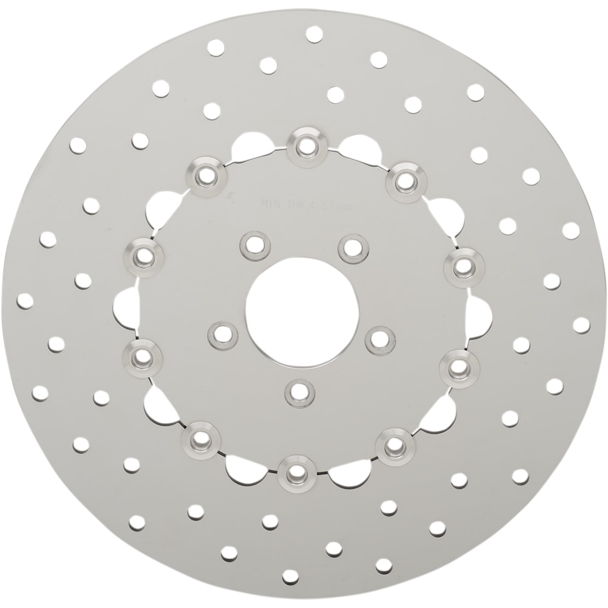 Drag Specialties Polished Stainless Steel Drilled Brake Rotor