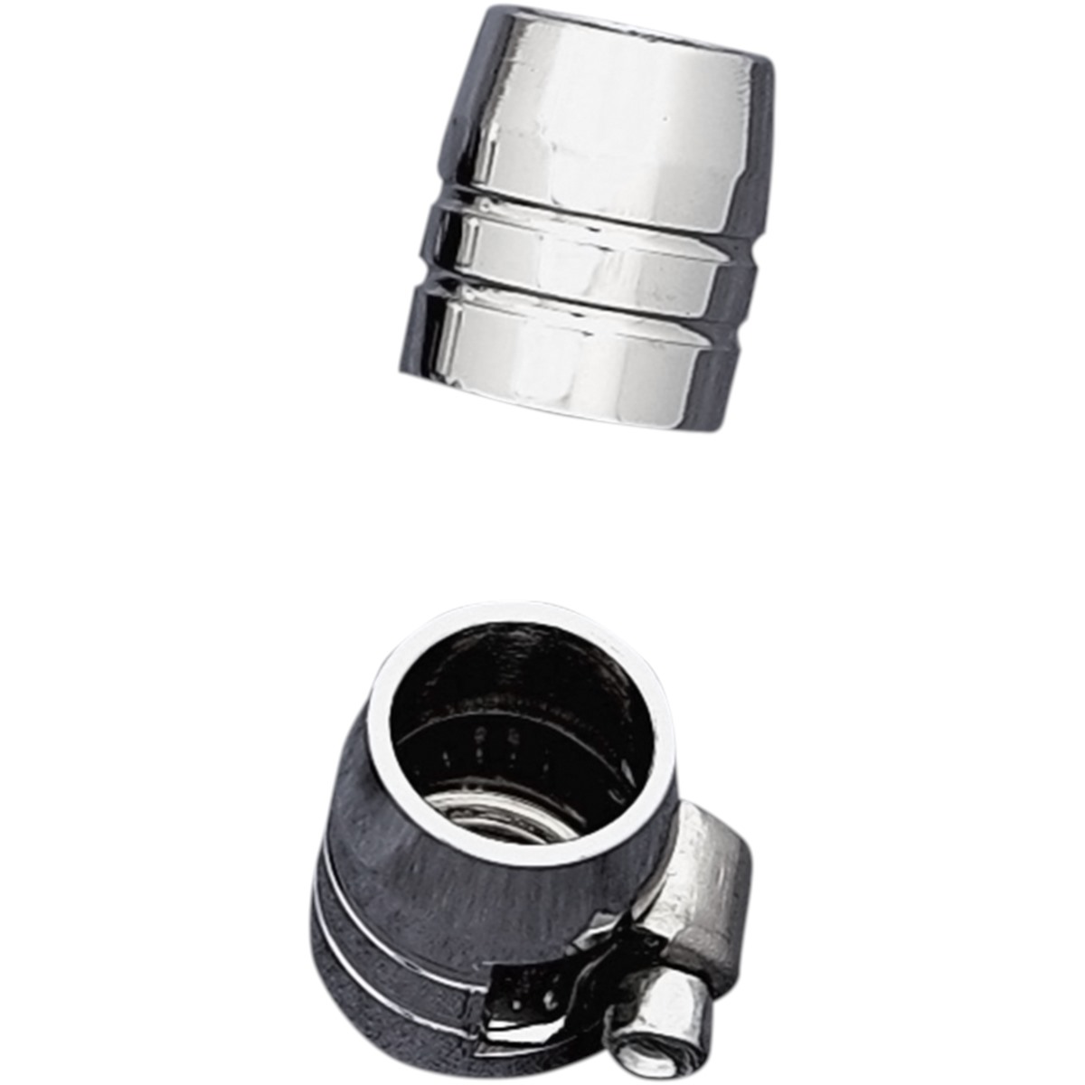 Grooved Chrome Hose Ends with Clamp