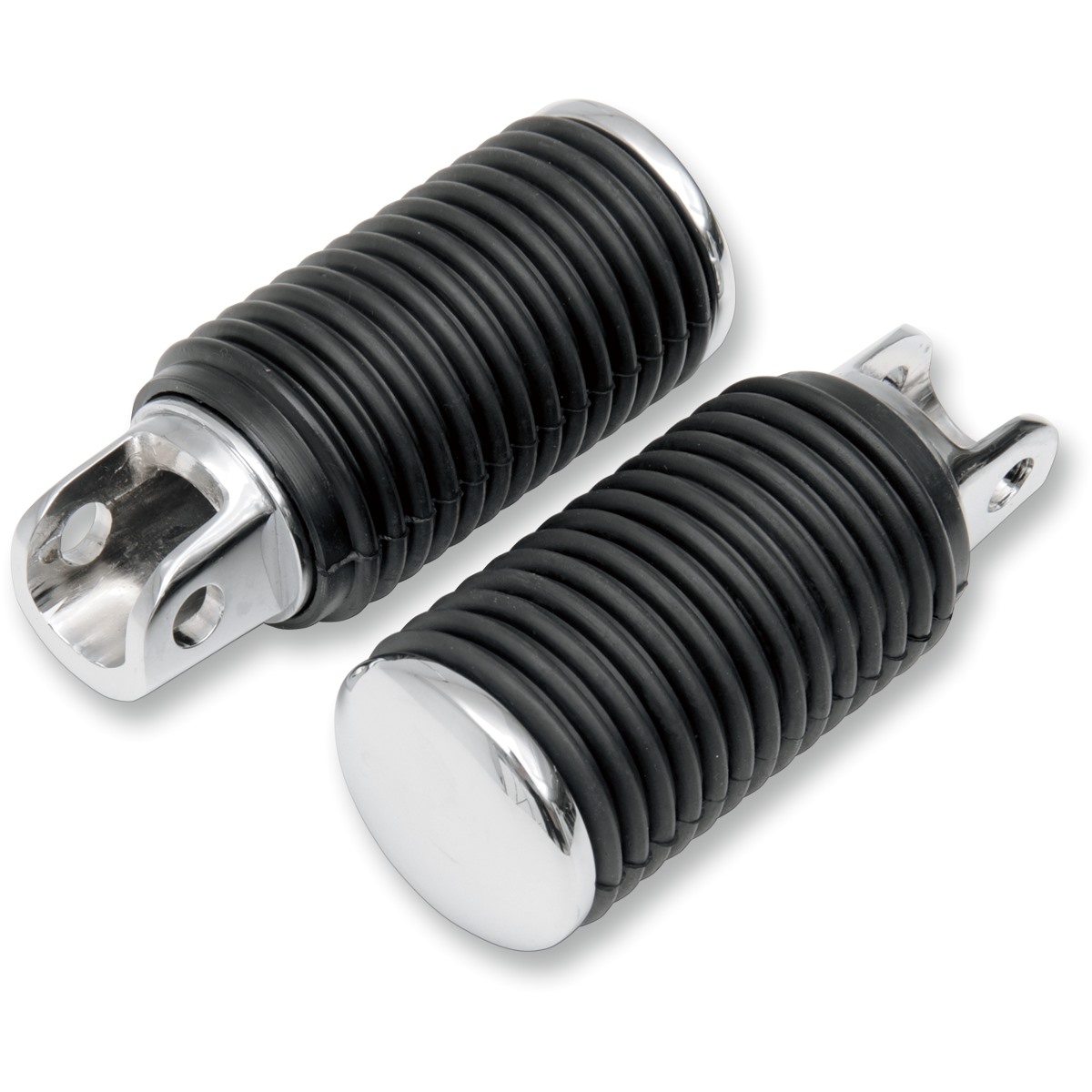 Chrome Footpegs with Rubber Sleeves - Pair