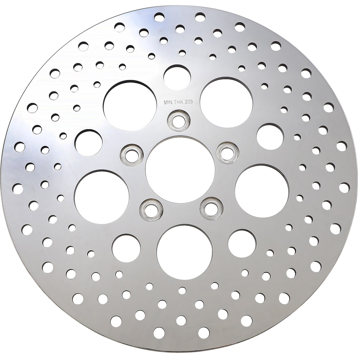 Drag Specialties Polished Stainless Steel Drilled Brake Rotor
