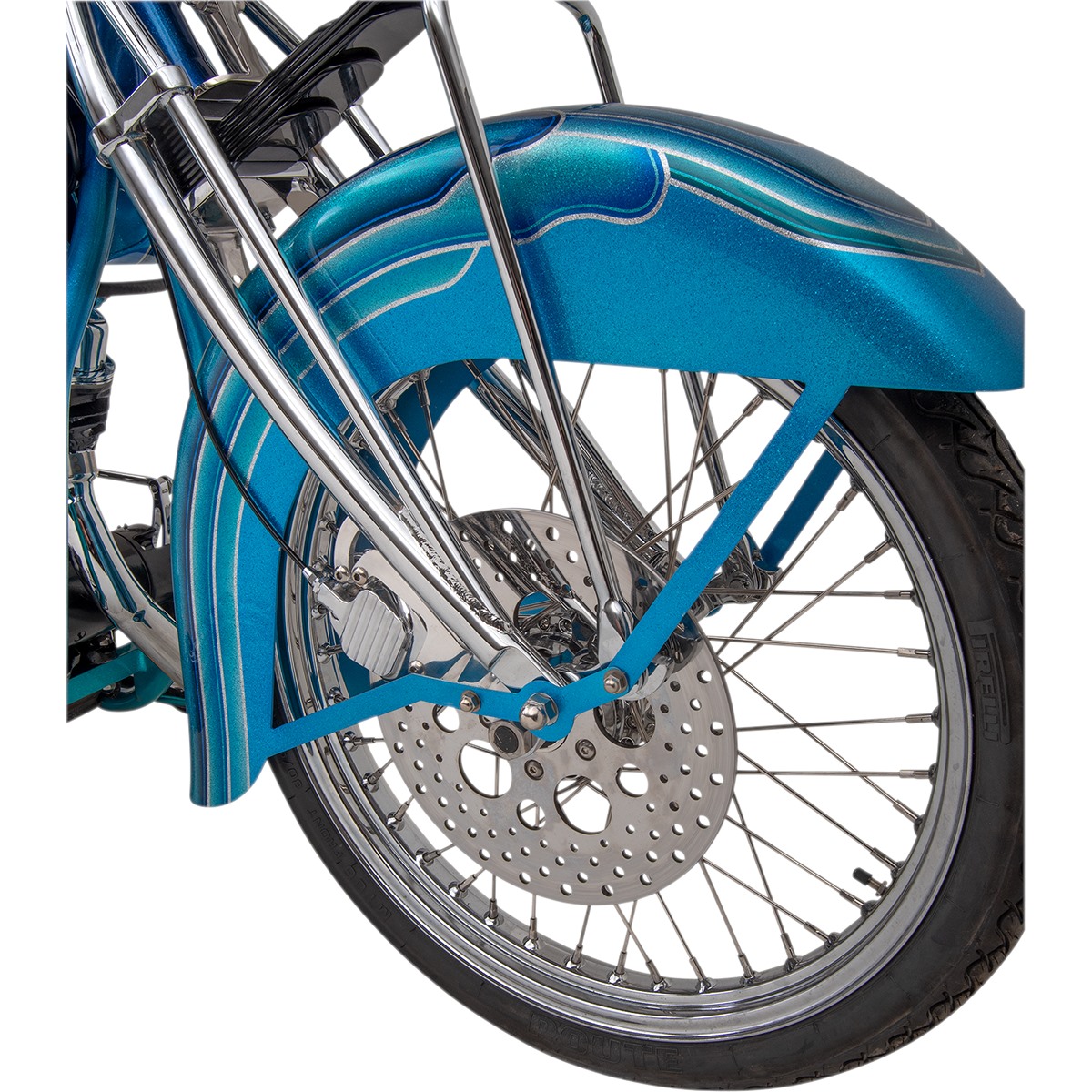 Drag Specialties Polished Stainless Steel Drilled Brake Rotor