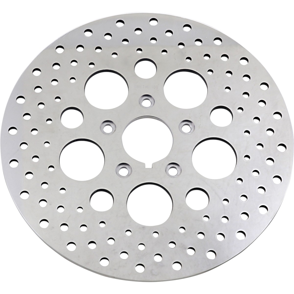 Drag Specialties Polished Stainless Steel Drilled Brake Rotor