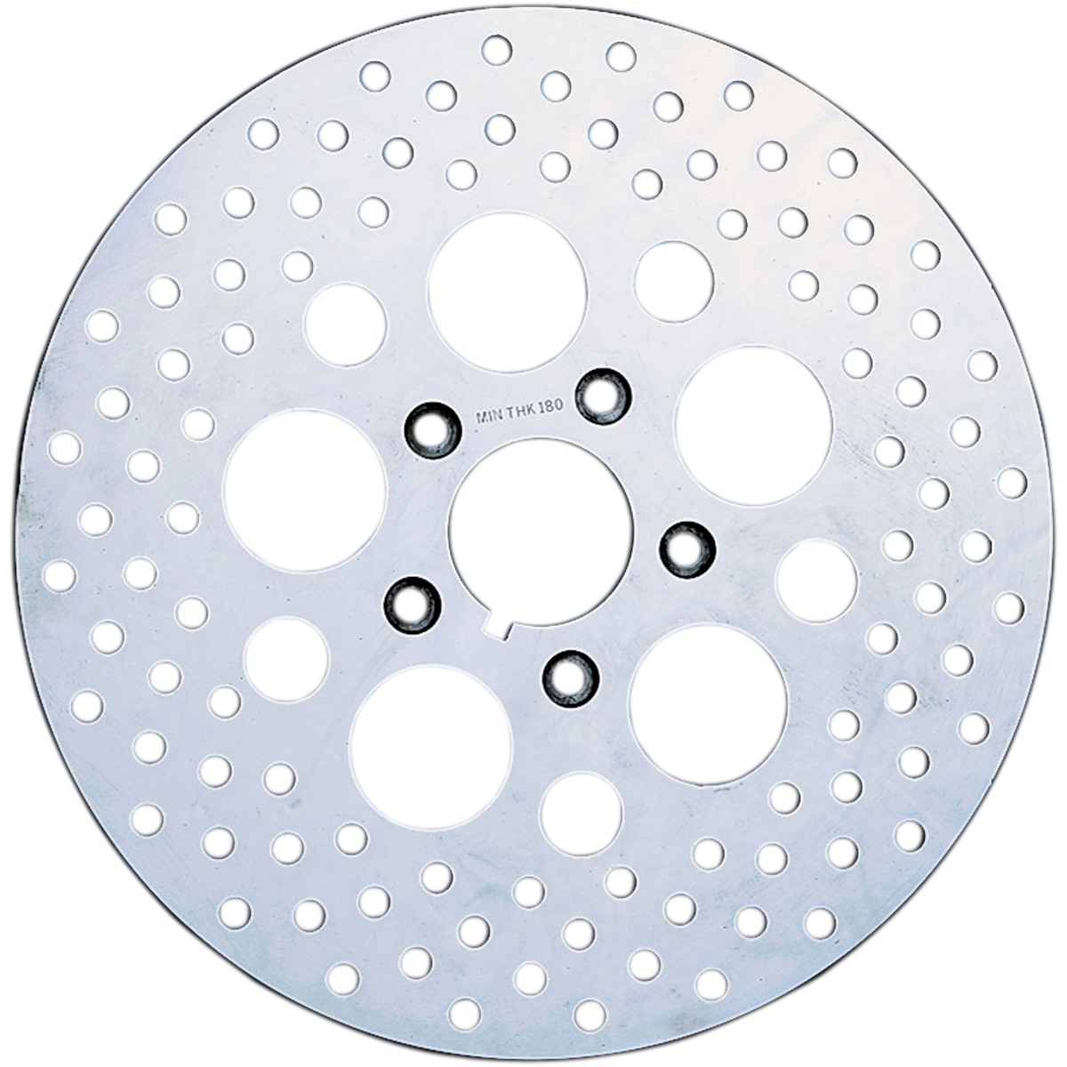 Drag Specialties Polished Stainless Steel Drilled Brake Rotor