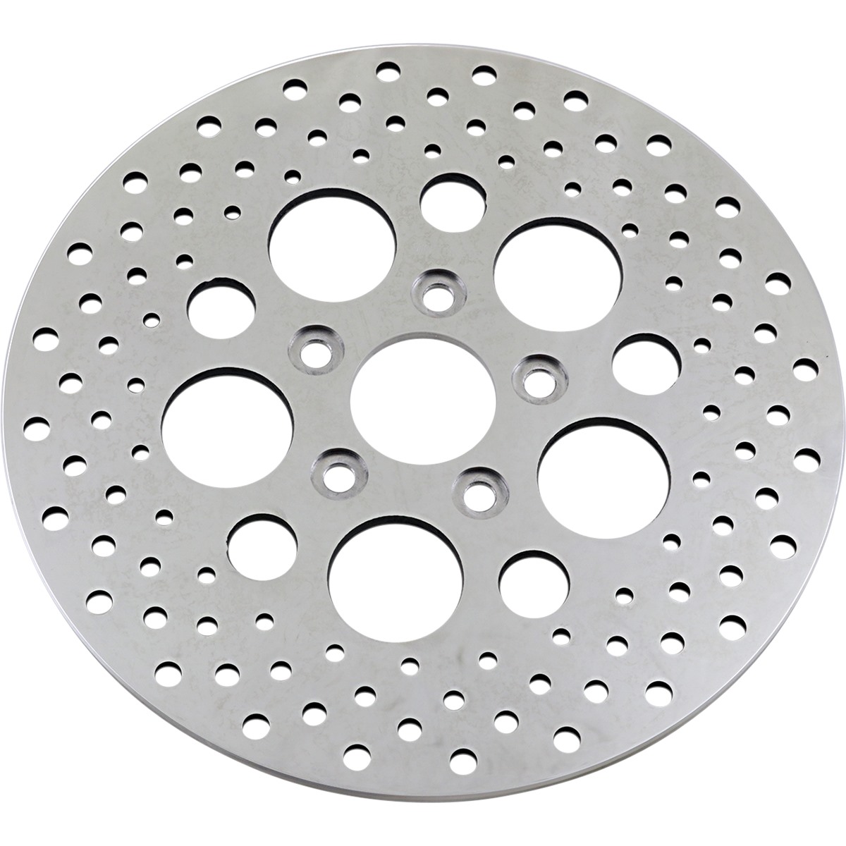 Drag Specialties Polished Stainless Steel Drilled Brake Rotor