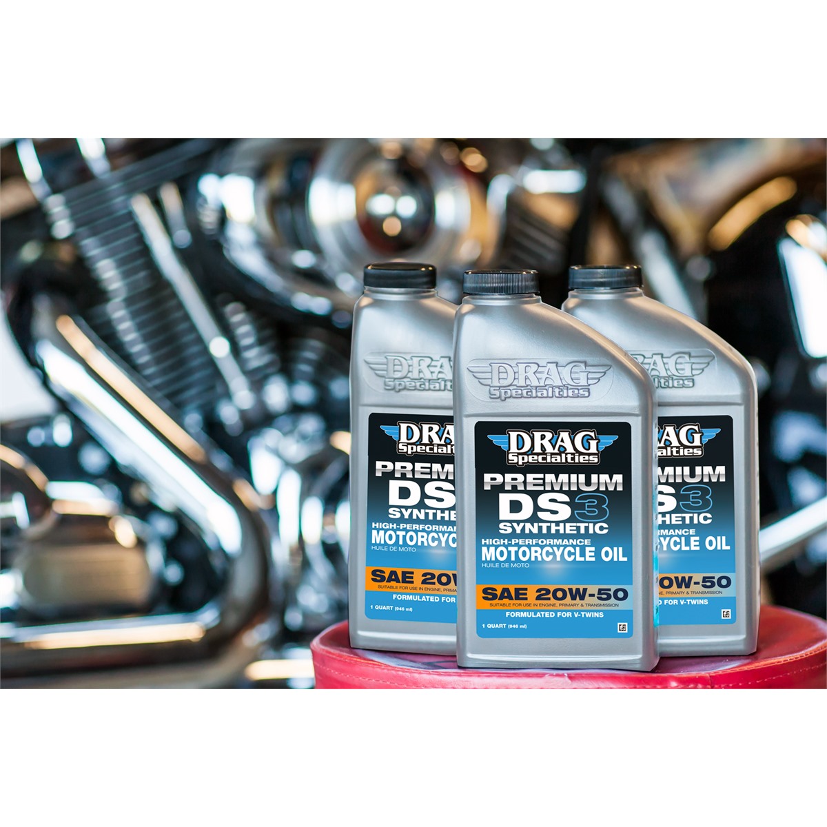 Drag Specialties Oil DS3 Premium Full Synthetic 20W-50 Motorcycle Oil