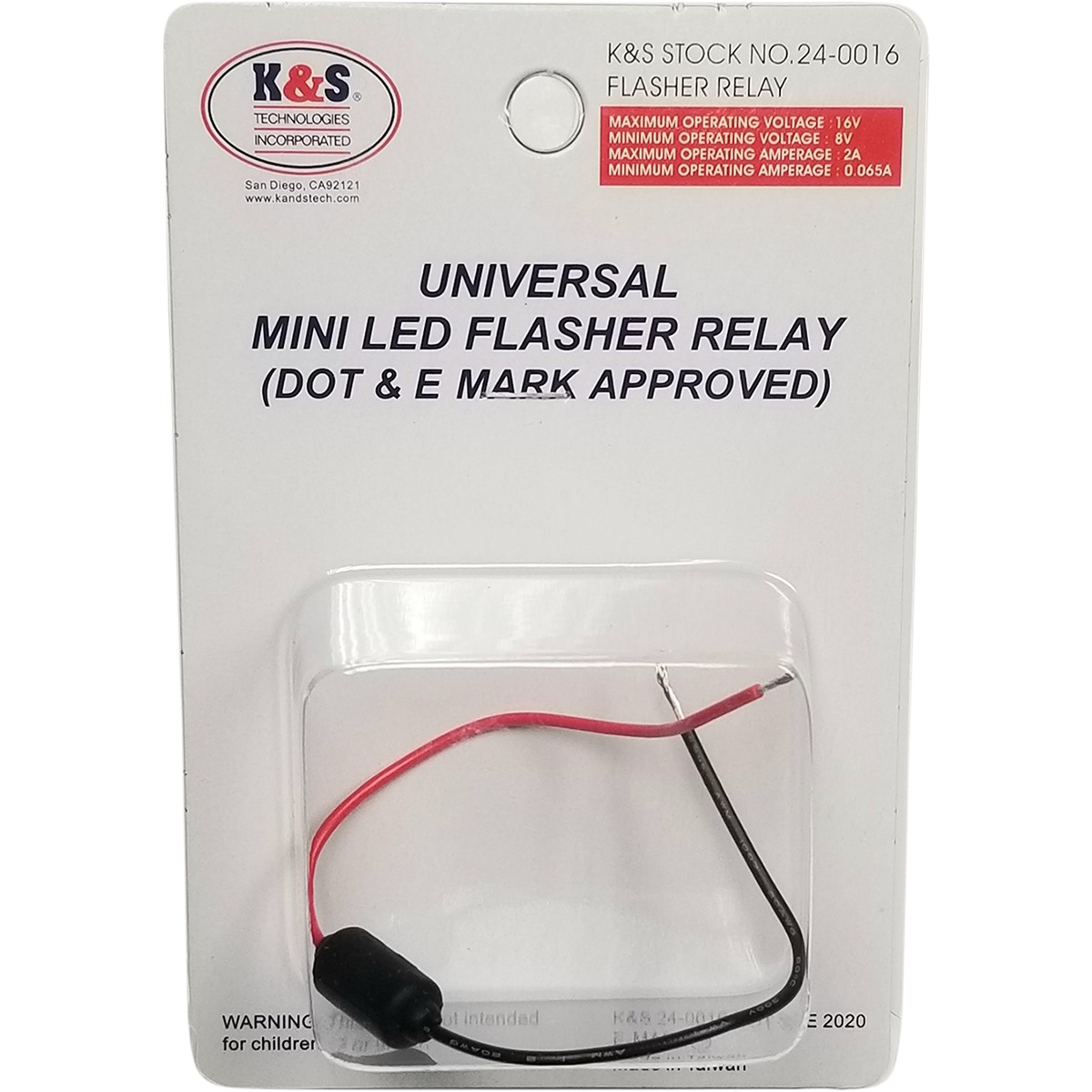 K&S Technologies Universal Mini LED Flasher Relay