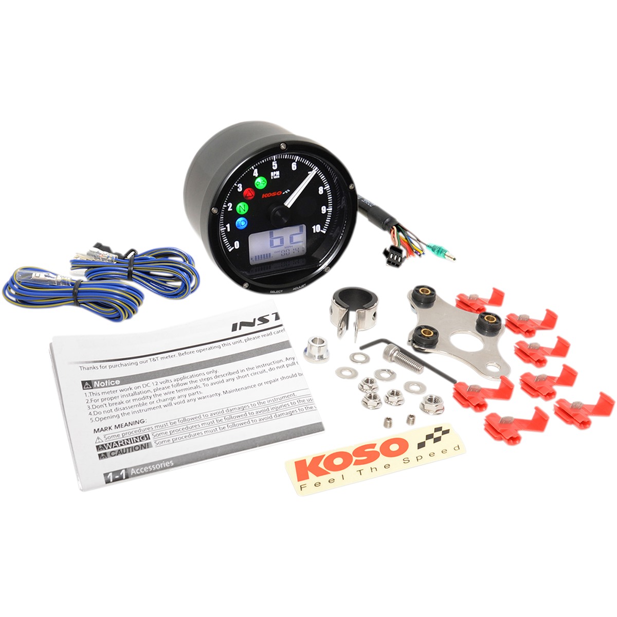 Koso North America TNT-01 Electronic Speedometer/Tachometer