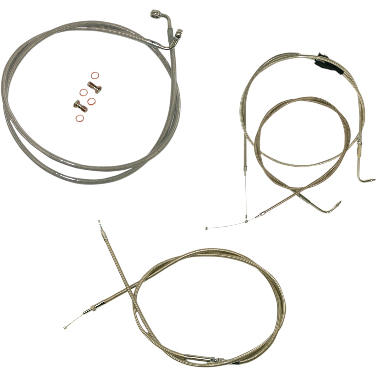 Standard Stainless Braided Handlebar Cable/Brake Line Kit