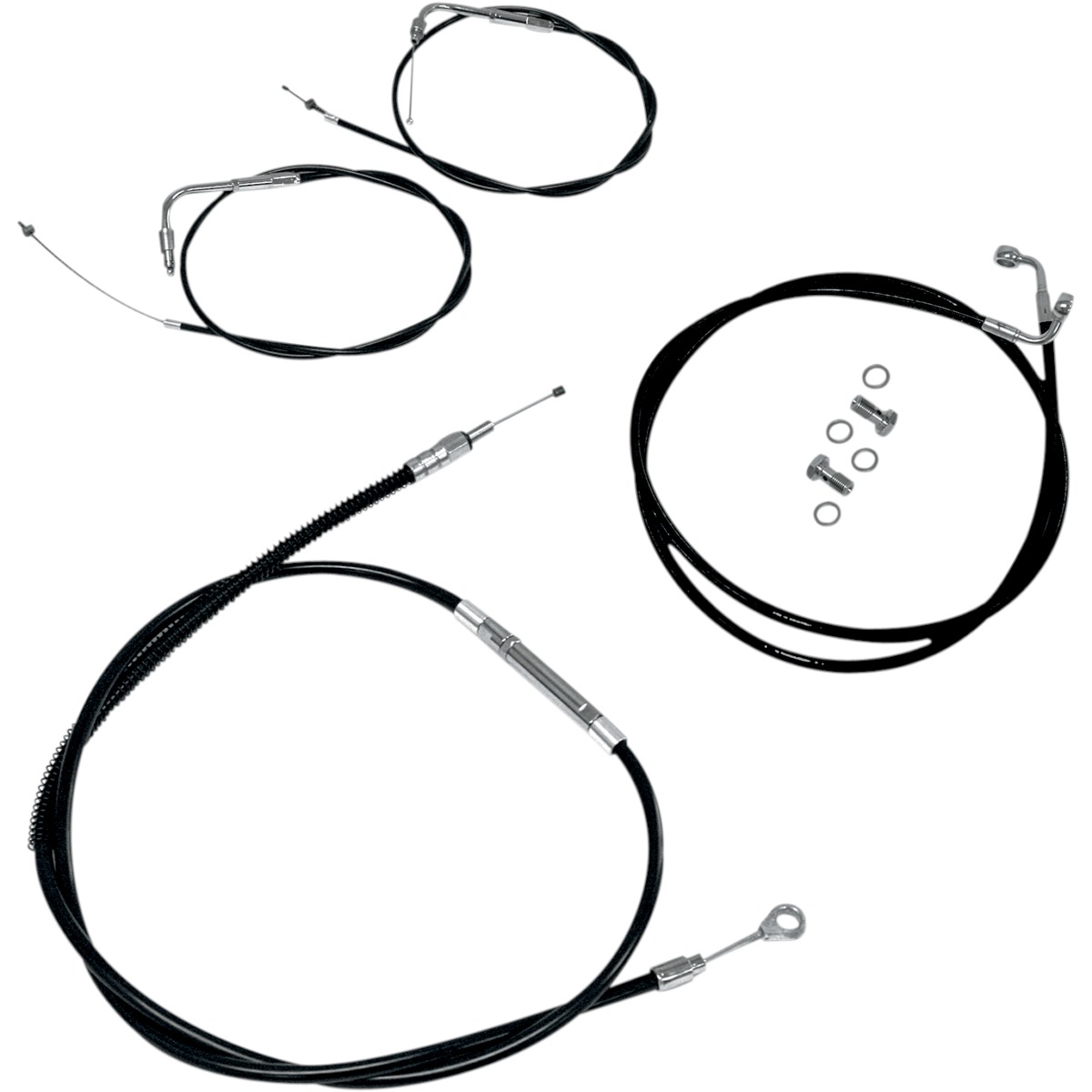 LA Choppers Standard Black Vinyl Braided Handlebar Cable/Brake Line Kit - Ape Hanger/Mini
