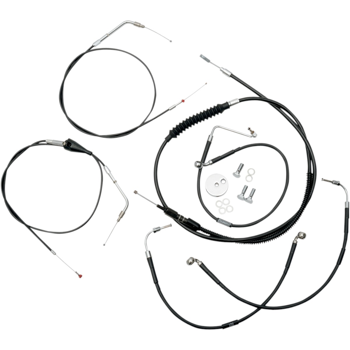 LA Choppers Standard Black Vinyl Braided Handlebar Cable/Brake Line Kit - Ape Hanger/Mini
