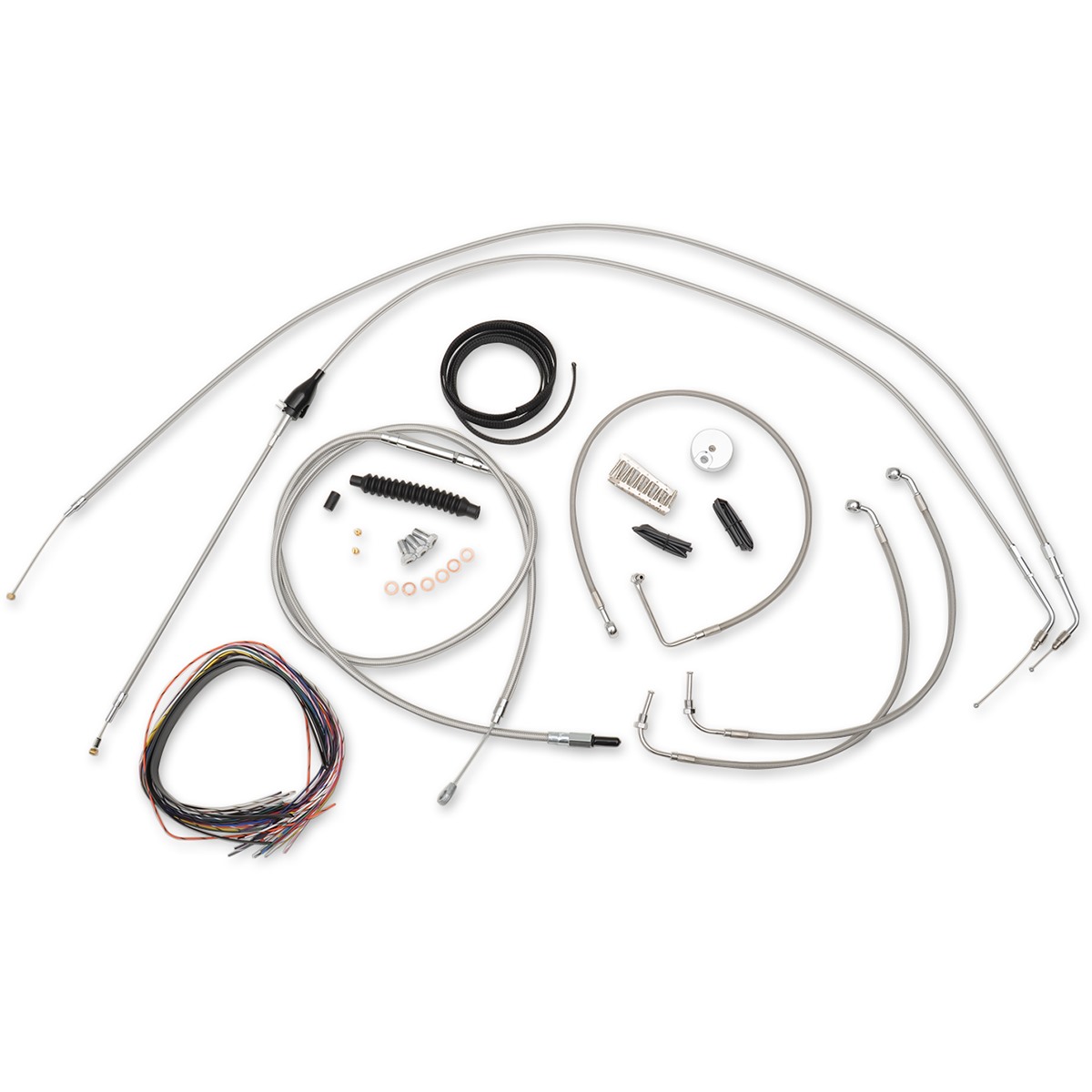 Complete Stainless Braided Handlebar Cable/Brake Line Kit - Cable Kit
