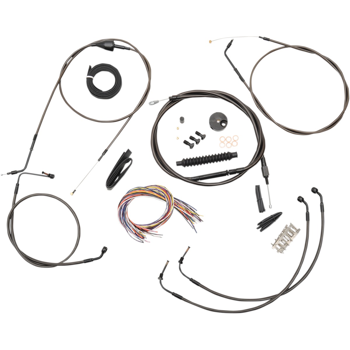 Complete Midnight Braided Handlebar Cable/Brake Line Kit - Standard