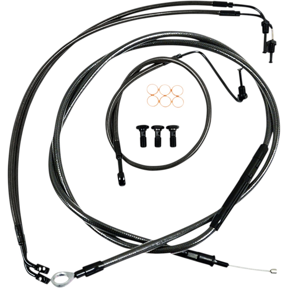 Standard Midnight Braided Handlebar Cable/Brake Line Kit - Ape Hanger