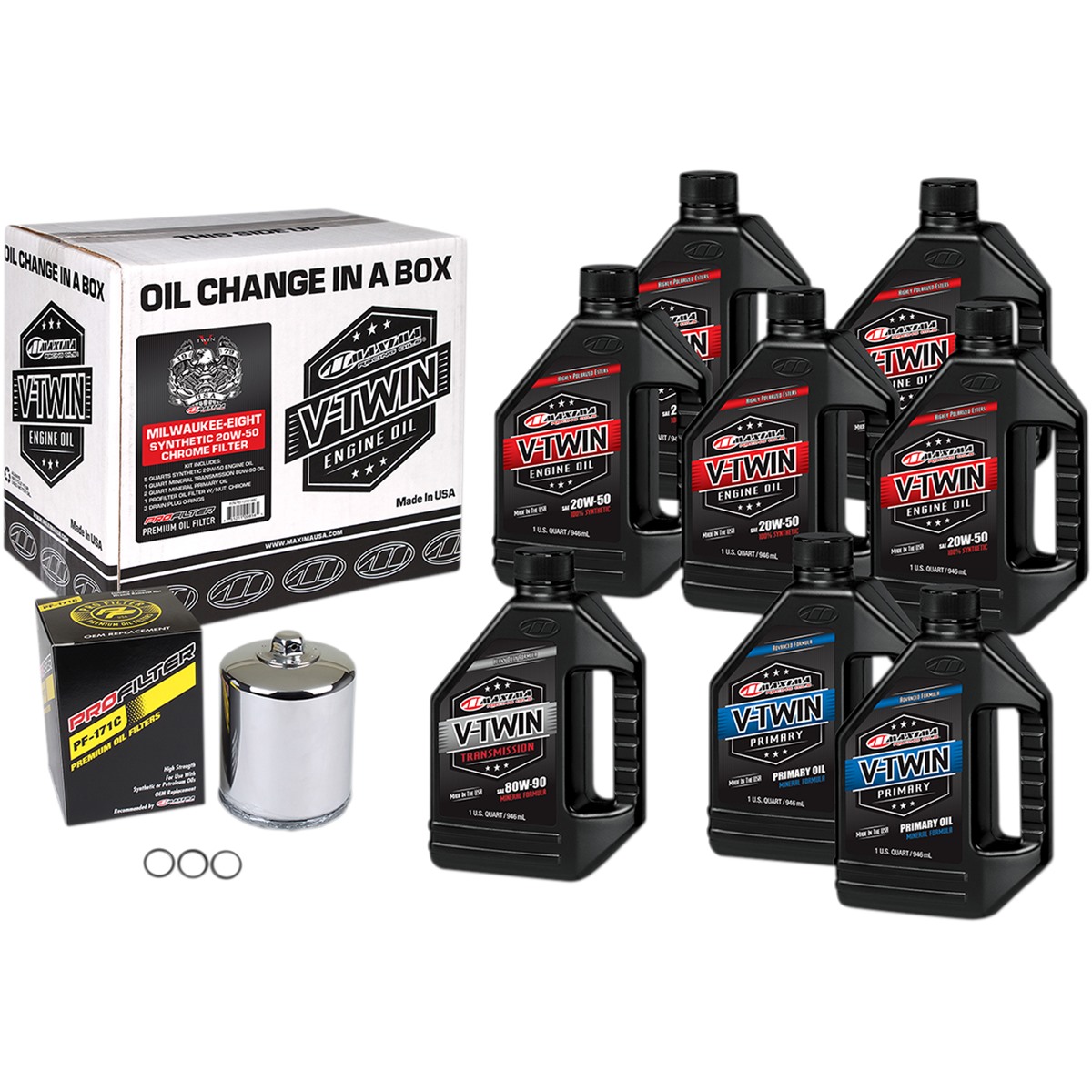 Maxima Racing Oil Milwaukee-Eight Synthetic 20W-50 Oil Change Kit