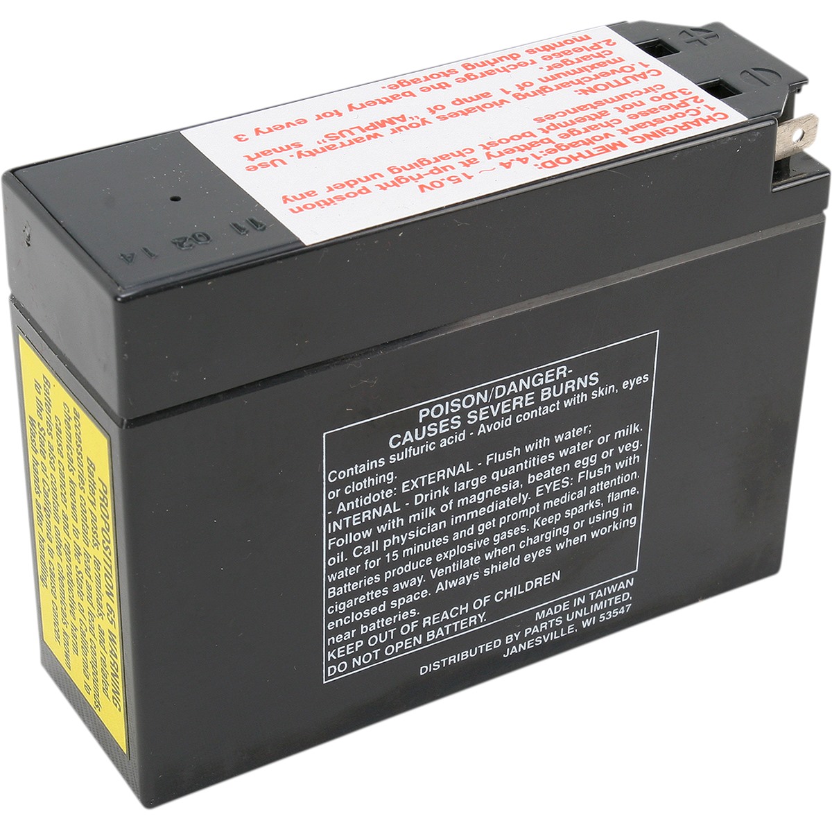 Parts Unlimited Factory-Activated AGM Maintenance-Free Battery