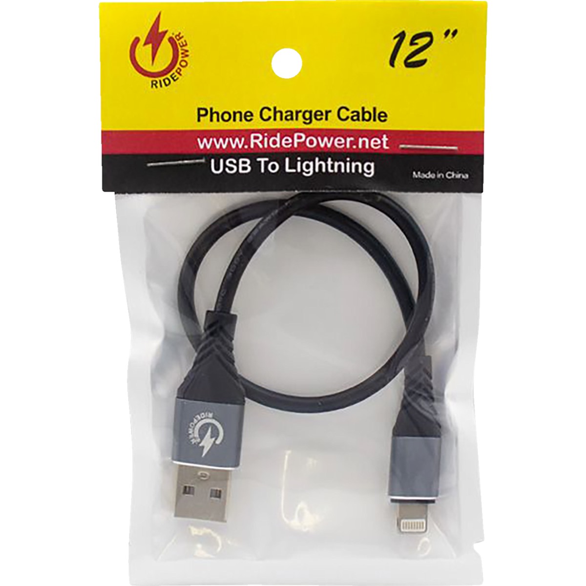 Ridepower 12 Male USB to Male Lightning Phone Charging Cable