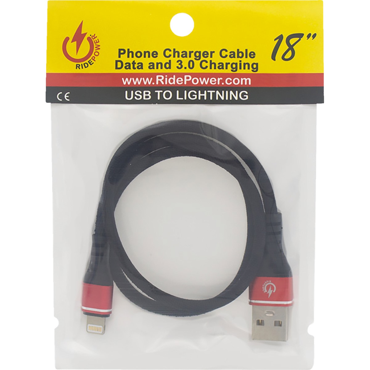 Ridepower 18 Male USB to Male Lightning Phone Charging Cable 3.0