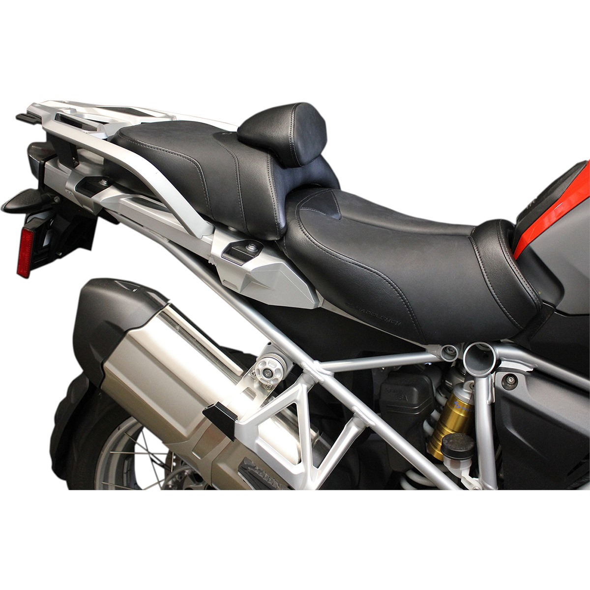 Saddlemen Adventure Track 2-Up Seat - Lumbar Backrest/Low Profile, 2-Up Seat
