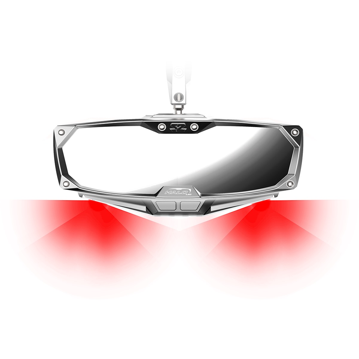 Seizmik Halo R Rear View Mirror with Cast Aluminum Bezel/LED Cabin Light - Pro Fit