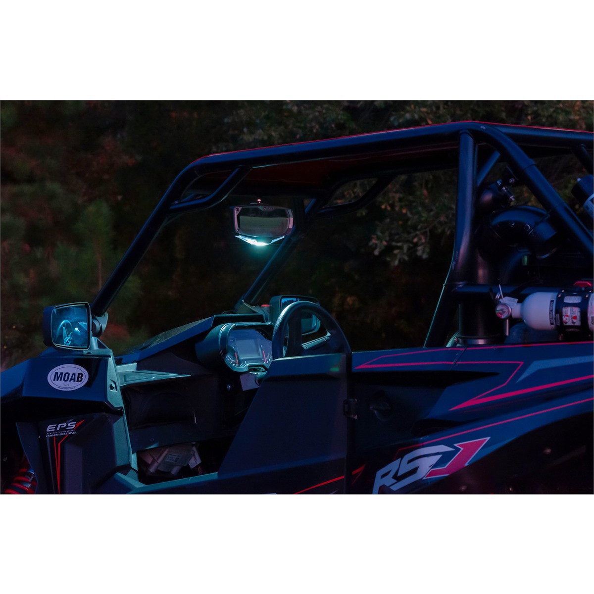 Seizmik Halo R Rear View Mirror with Cast Aluminum Bezel/LED Cabin Light - Maverick X3