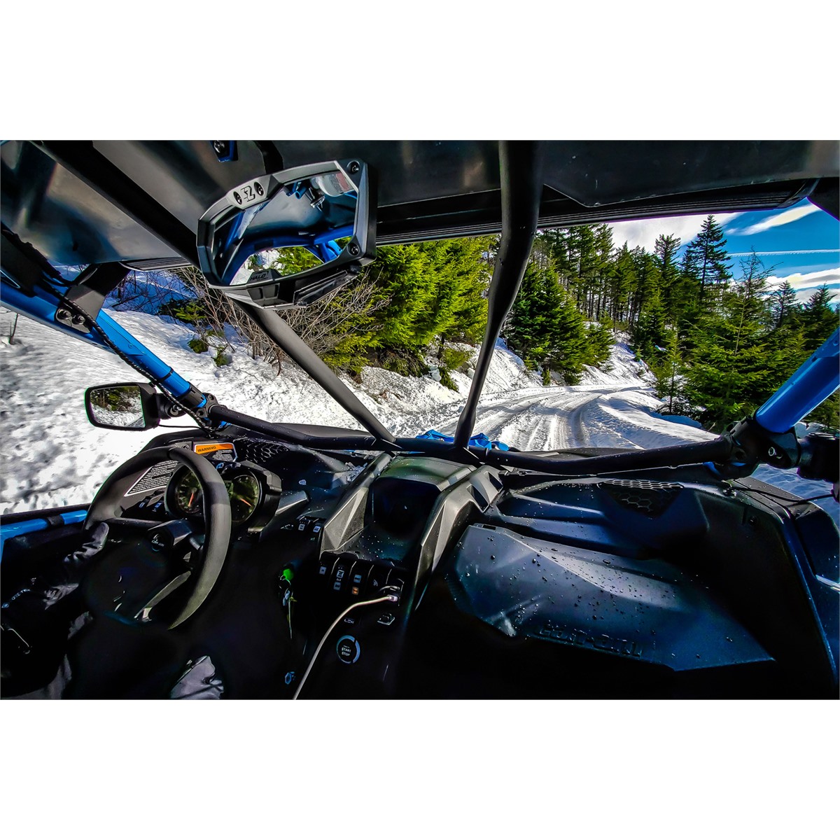 Seizmik Halo R Rear View Mirror with Cast Aluminum Bezel/LED Cabin Light - Maverick X3