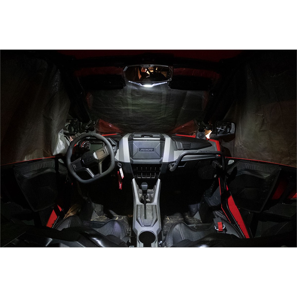 Seizmik Halo R Rear View Mirror with Cast Aluminum Bezel/LED Cabin Light - Pro XP