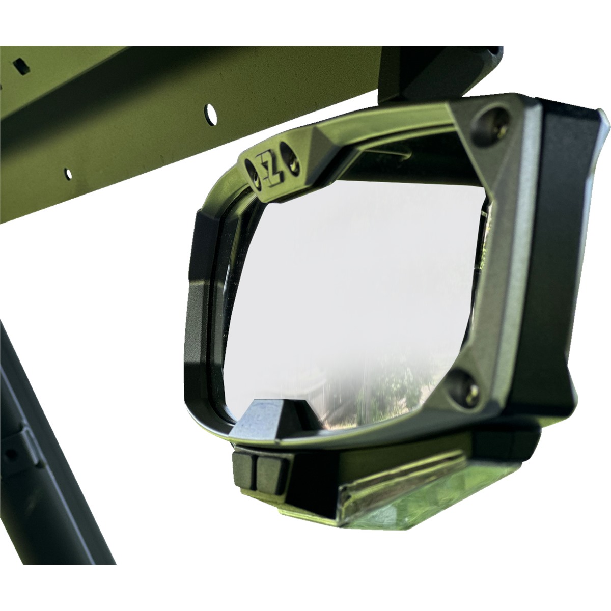 Seizmik Halo R Rear View Mirror with Cast Aluminum Bezel/LED Cabin Light - CF Moto