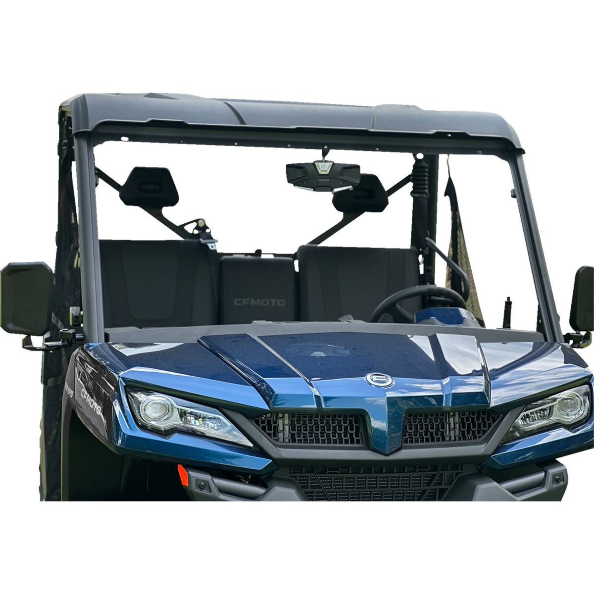 Seizmik Halo R Rear View Mirror with Cast Aluminum Bezel/LED Cabin Light - CF Moto
